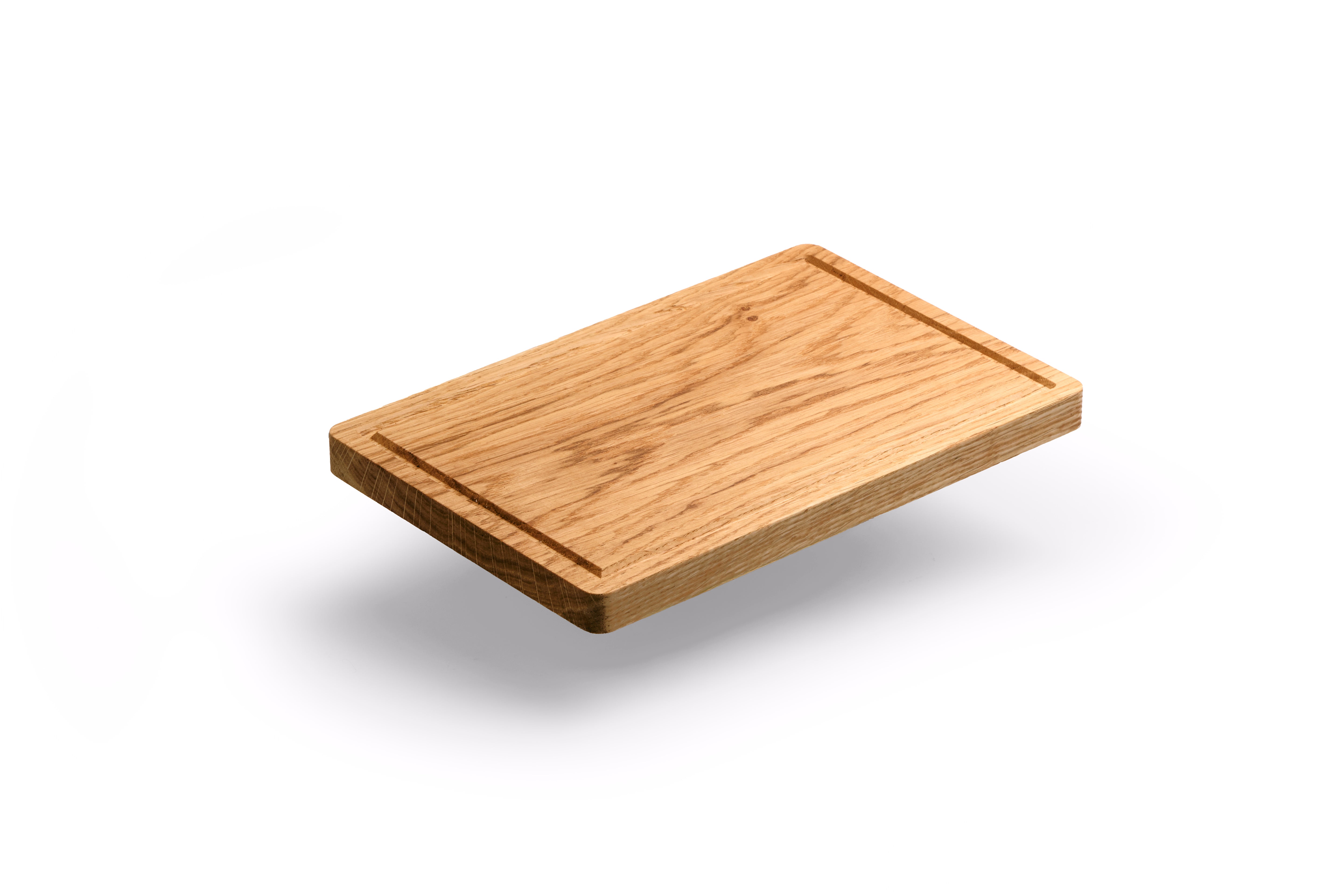 Medium (30x20x2) Rechthoekige Geoliede Eikenhouten Snijplank met Sapgeul