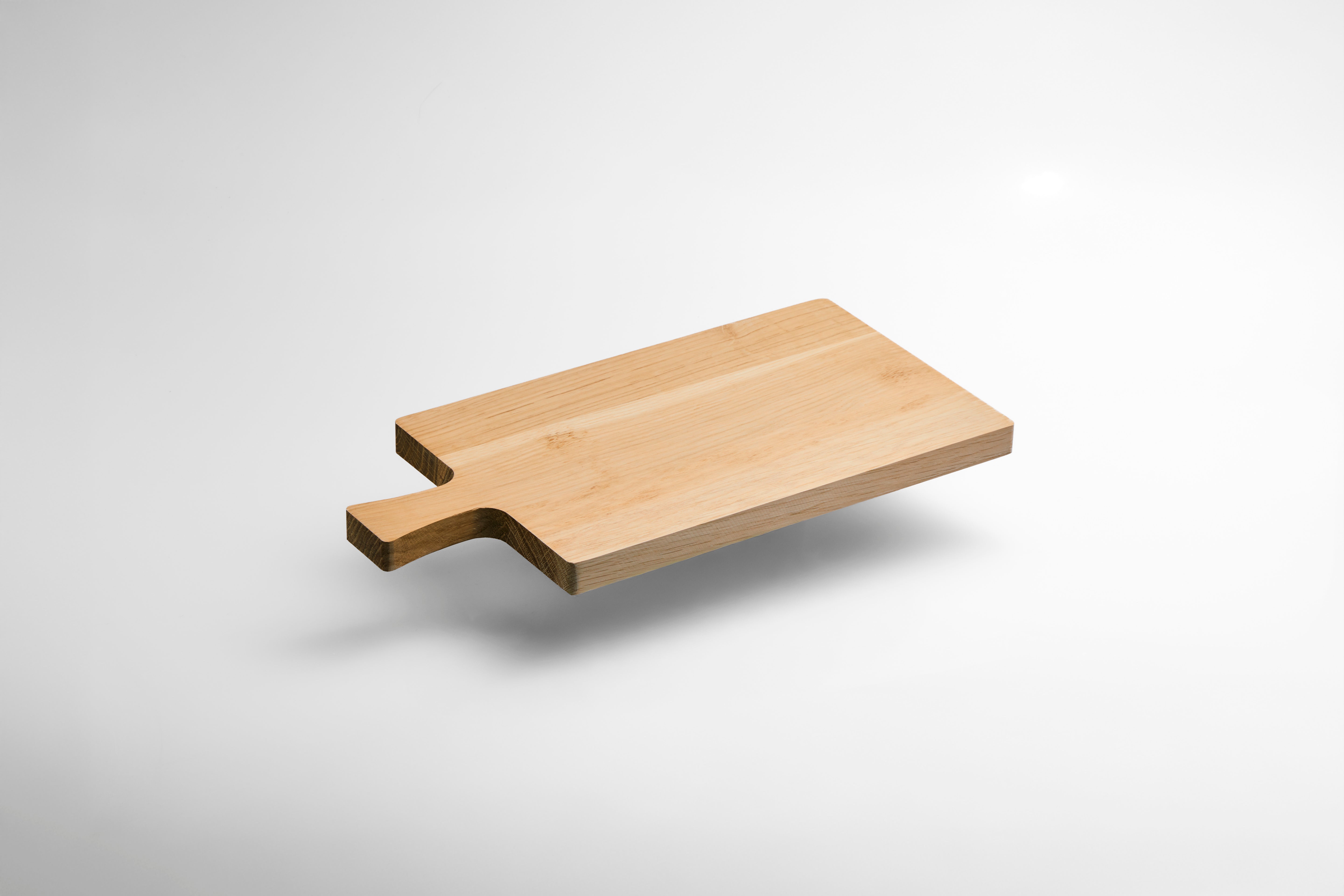 Grote (40x20x2) Rechthoekige Naturel Eikenhouten Snijplank met Handvat