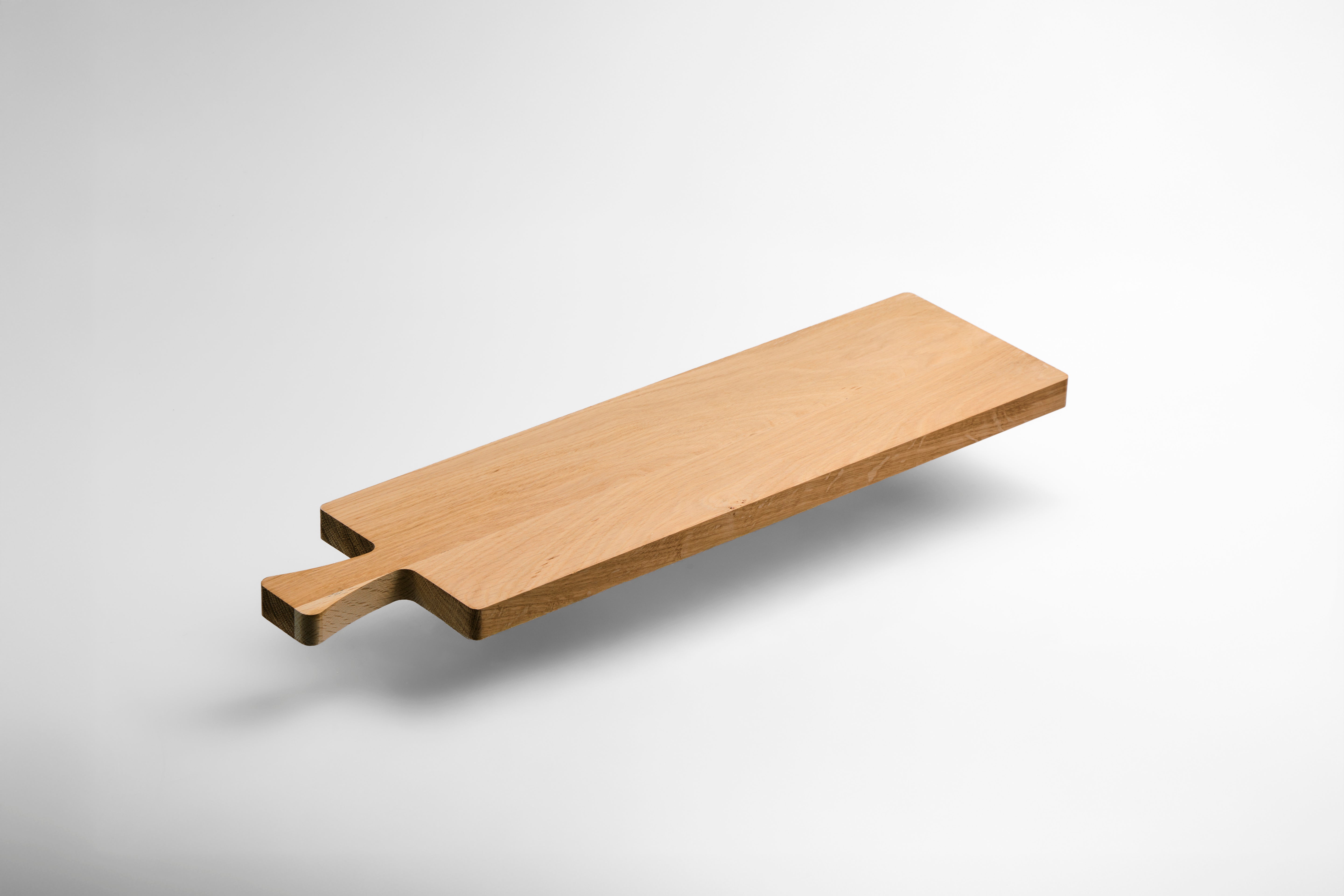 Grote (55x15x2) Rechthoekige Naturel Eikenhouten Serveerplank met Handvat