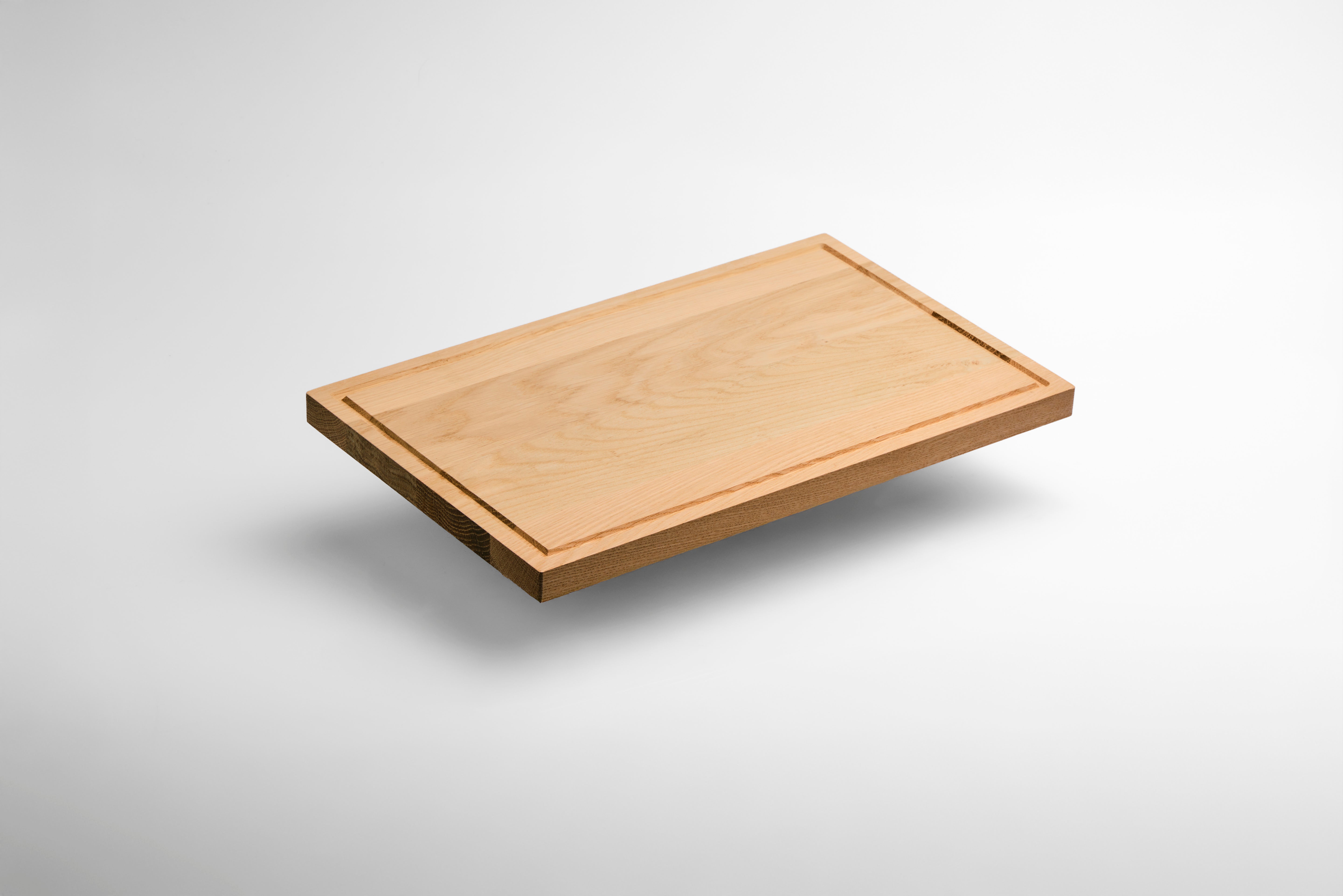 Grote (40x25x2) Rechthoekige Naturel Eikenhouten Snijplank met Sapgeul