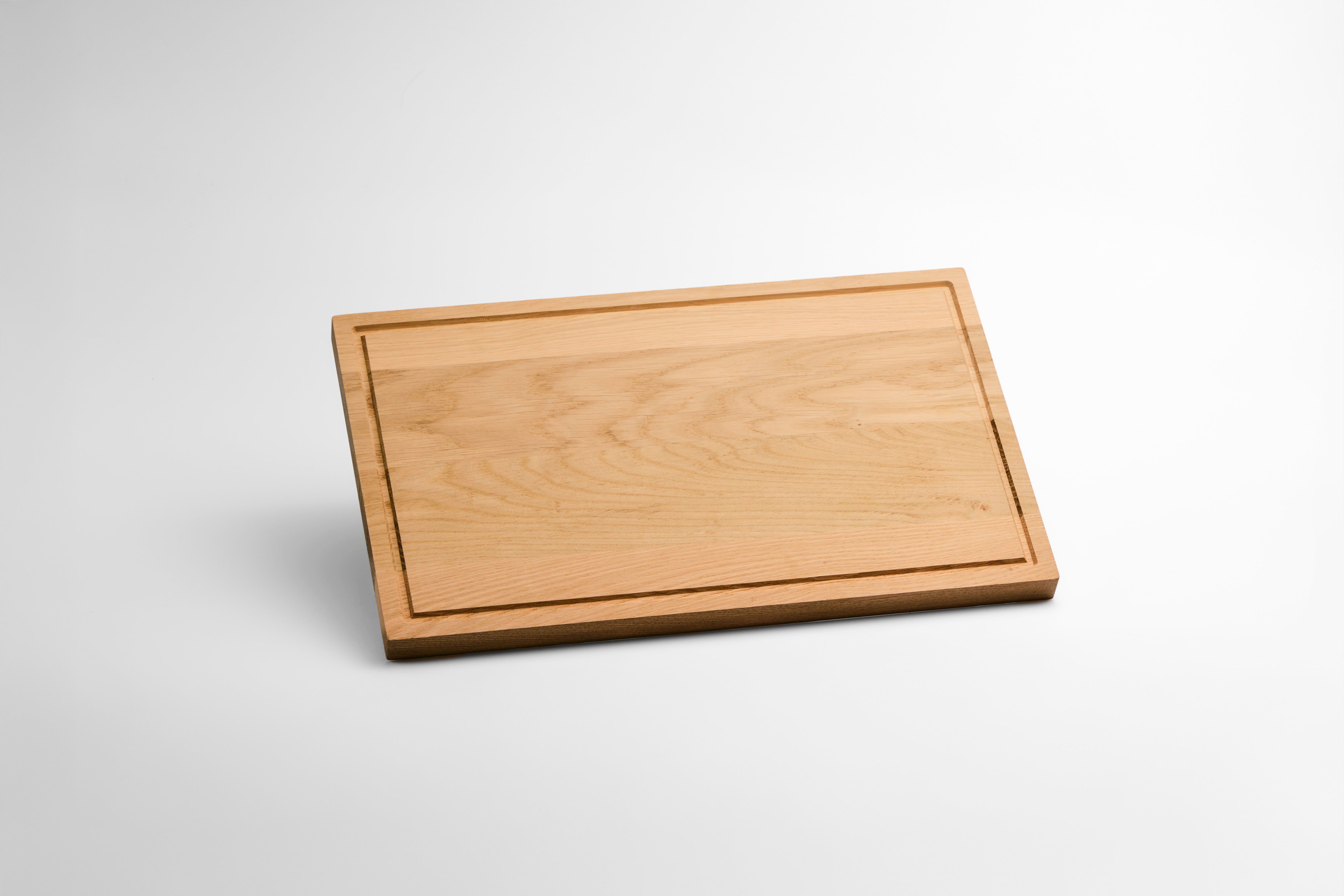 Grote (40x25x2) Rechthoekige Naturel Eikenhouten Snijplank met Sapgeul