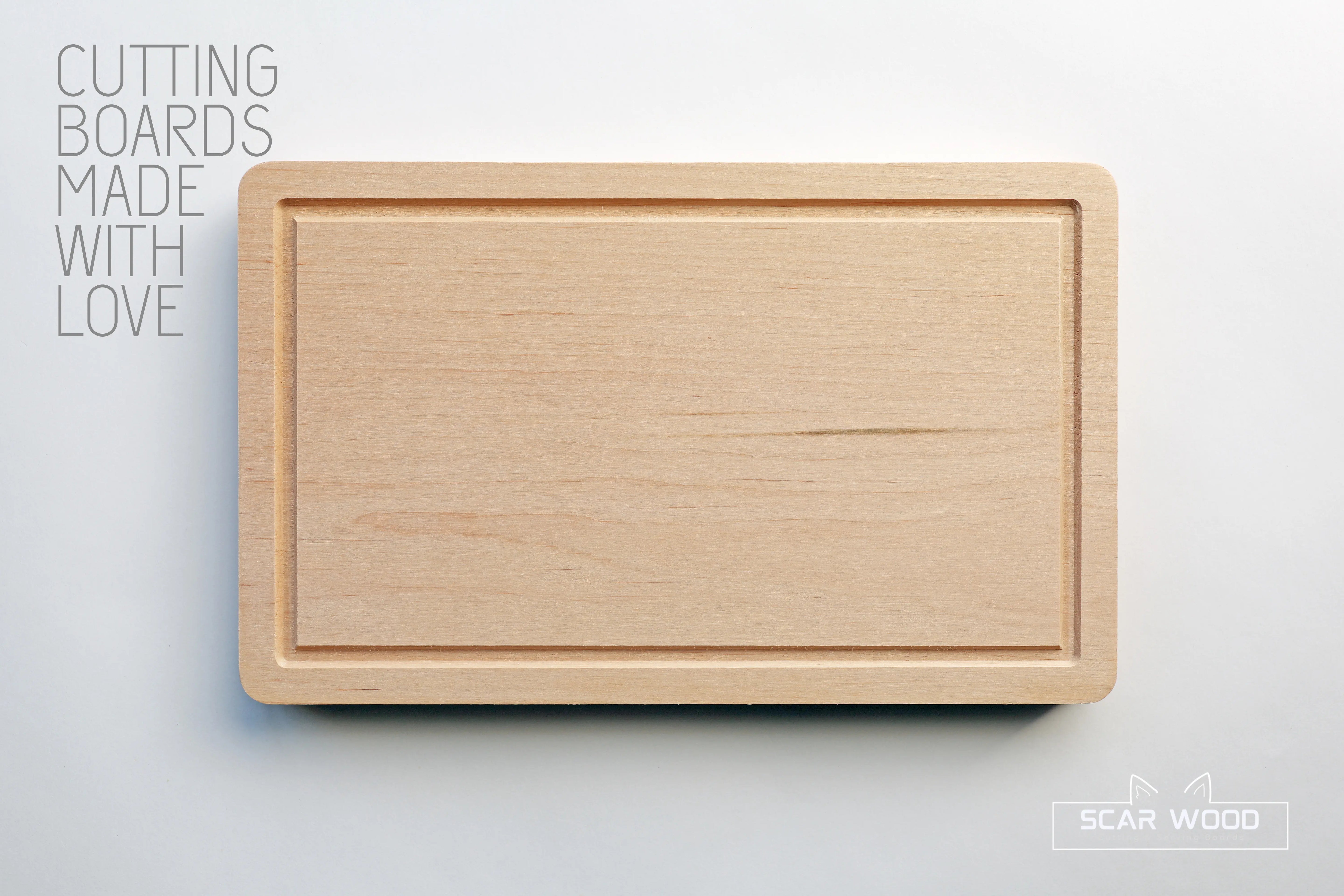 Kleine (25x16x2) Rechthoekige Elzenhouten Snijplank met Sapgeul
