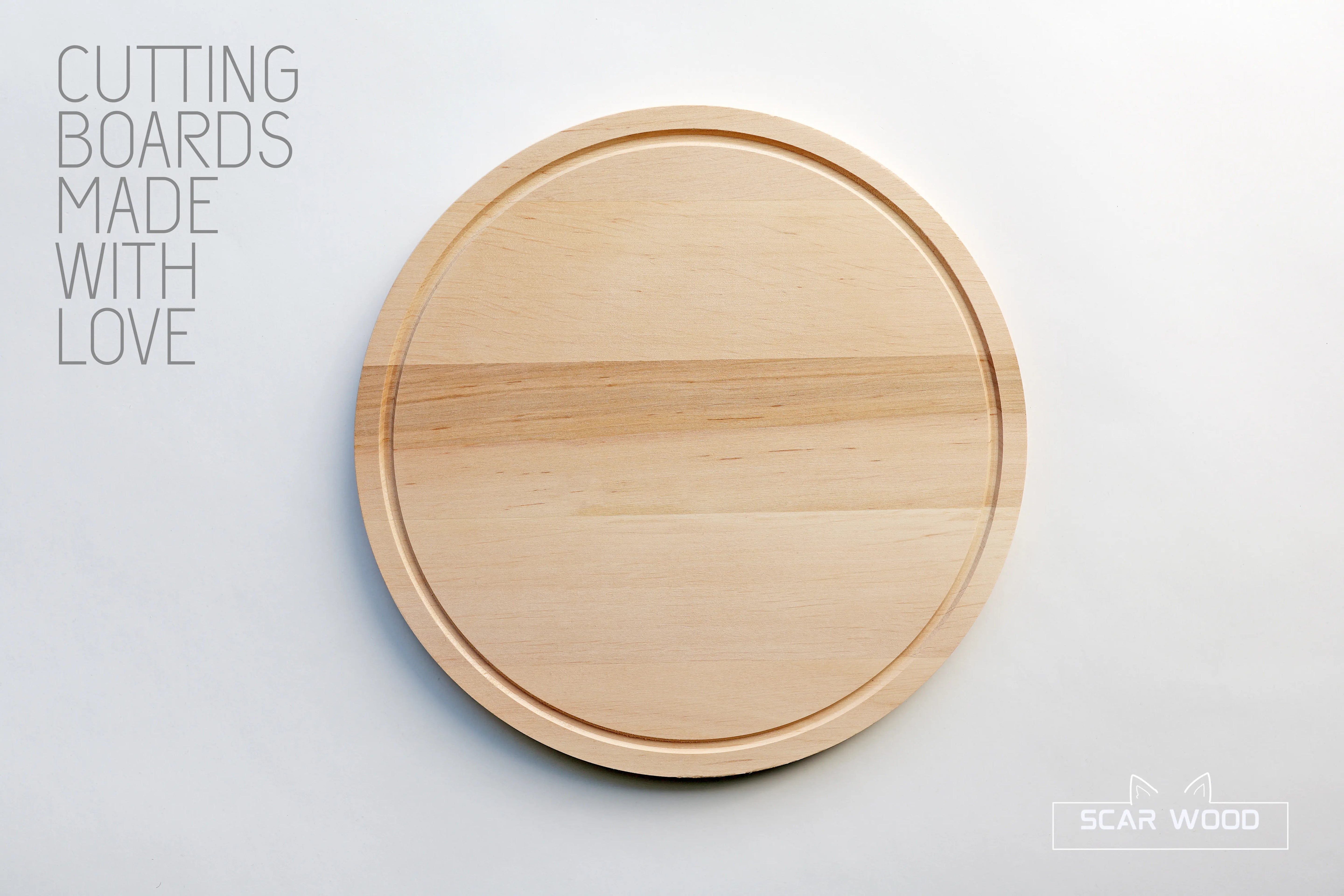Medium (30cm) Ronde Elzenhouten Snijplank met Sapgeul