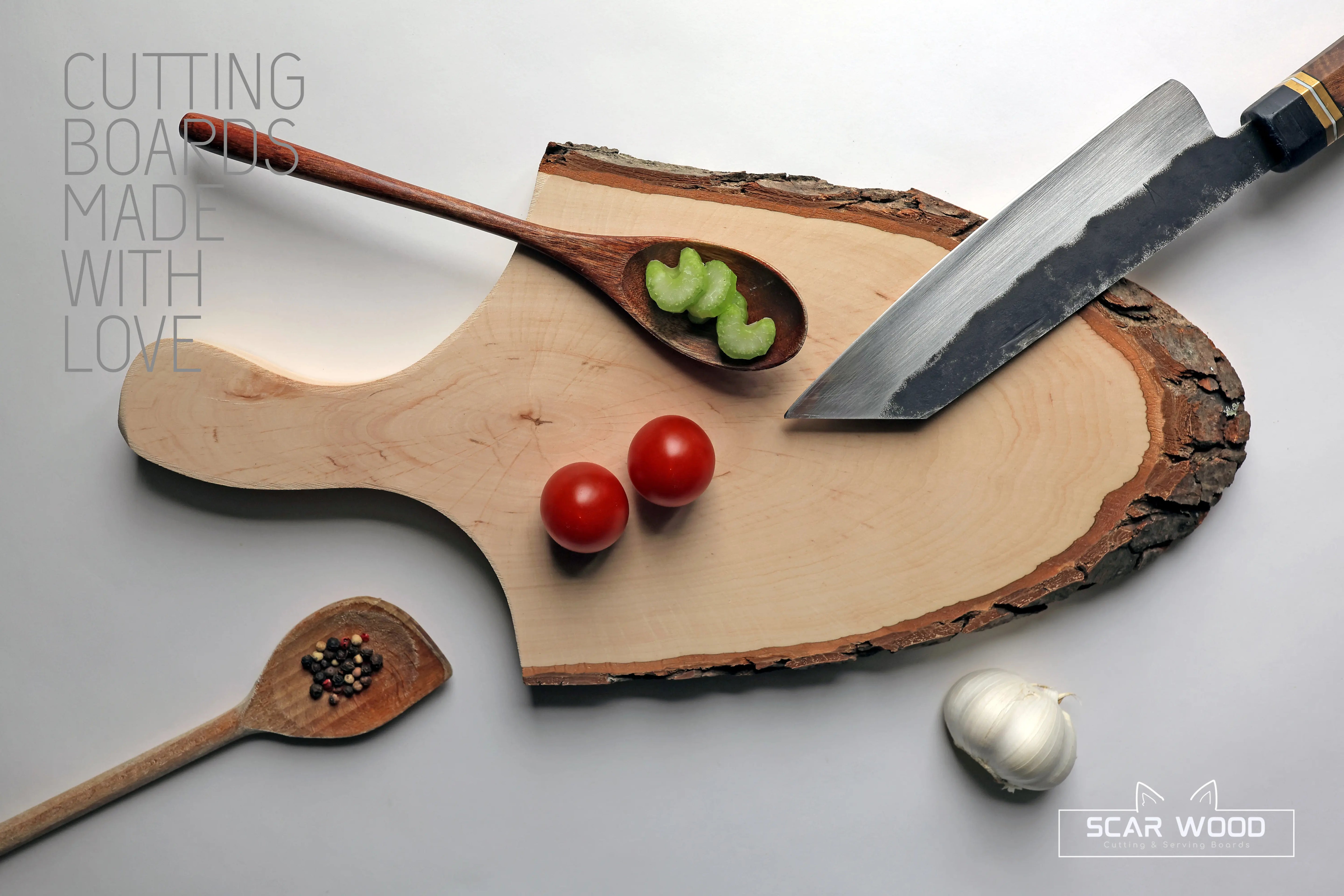 Medium (43–50cm) Ovale Naturel Elzenhouten Serveerplank met Handvat