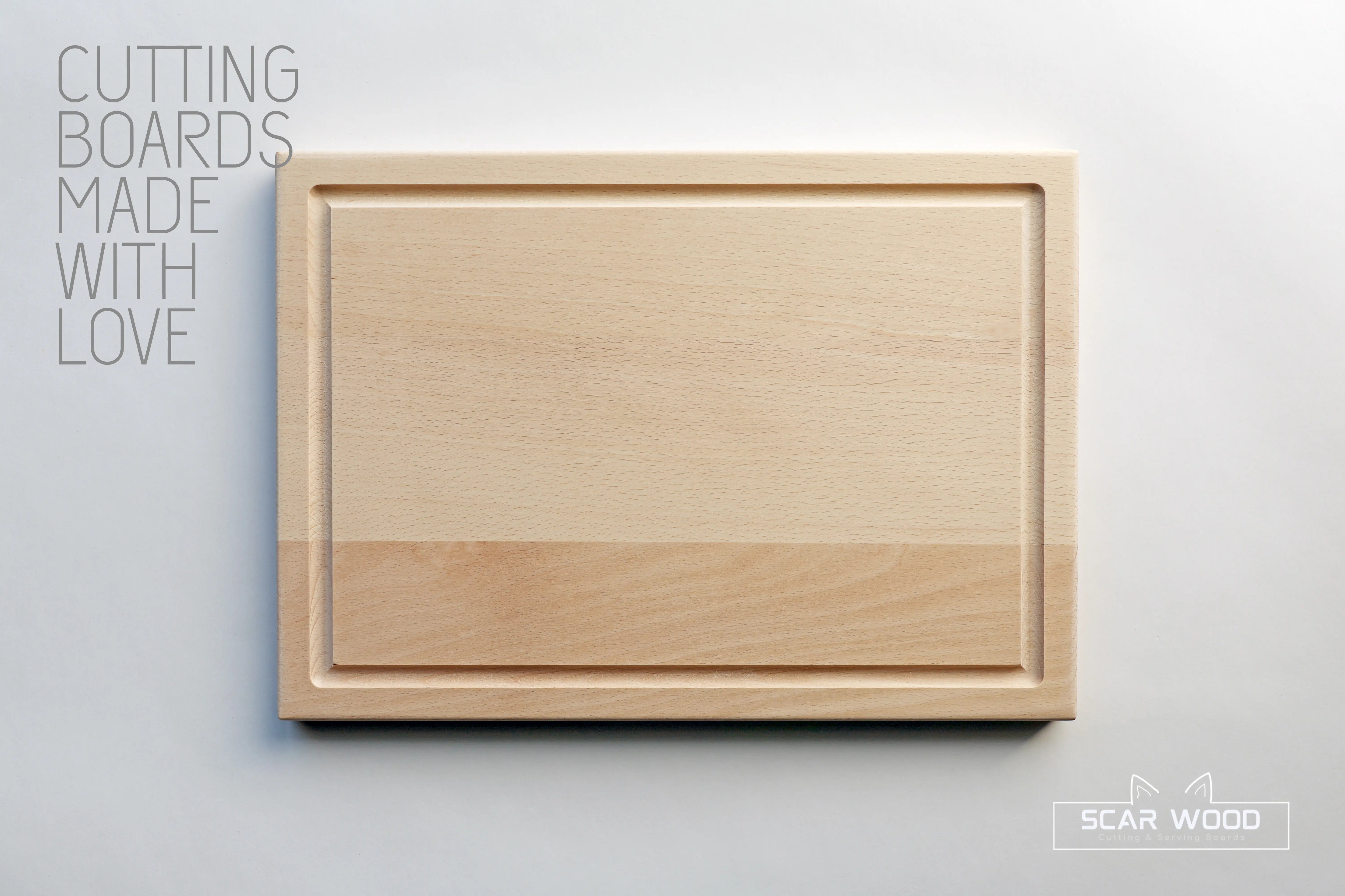 Medium (30x20x2) Rechthoekige Beukenhouten Snijplank met Sapgeul